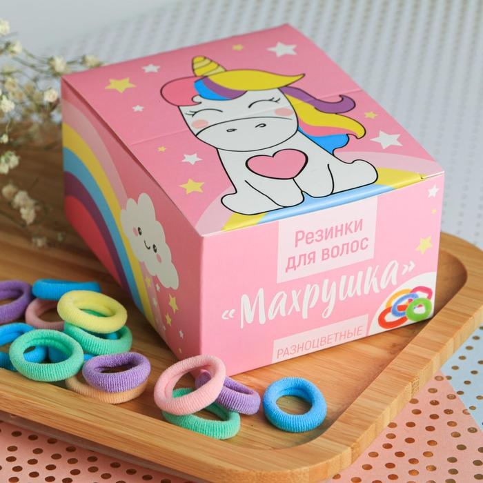 Резинки для волос , набор &laquo;Махрушка&raquo;, единорог 100 шт.