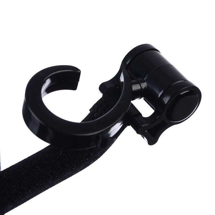 Крючок для сумок на коляску, пластиковый, вращается на 360&deg;, на липучке, цвет черный