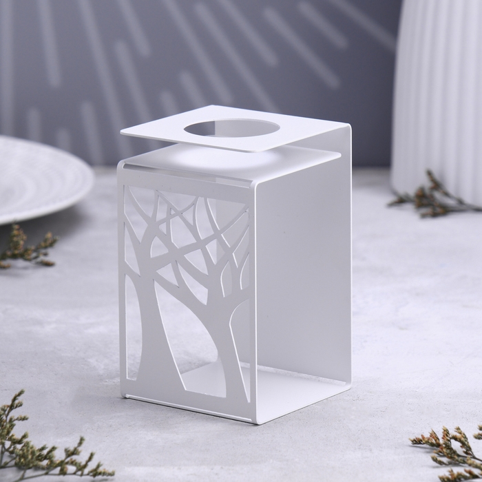 Подсвечник большой Подсвечник большой "Деревья" 7х7х11,5 см, белый