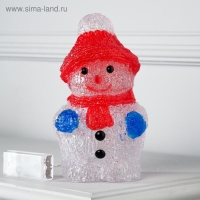 Светодиодная фигура &laquo;Снеговик&raquo; 11 &times; 22 &times; 11 см, акрил, 24 LED, батарейки ААх2 (не в комплекте), свечение белое