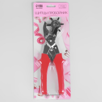 Щипцы-пробойник, с прорезиненными ручками, 25 &times; 9 см, цвет серебряный/красный
