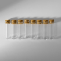 Набор баночек для хранения бисера, d = 1,7 &times; 5 см, 8 шт, в контейнере, 14,2 &times; 5,8 &times; 2,3 см