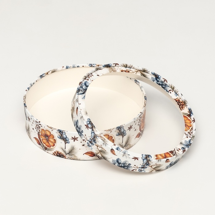 Коробка подарочная новогодняя для макарун тубус с окном Коробка подарочная новогодняя для макарун тубус с окном "Мандаринки", 20 х 6 см. Новый год