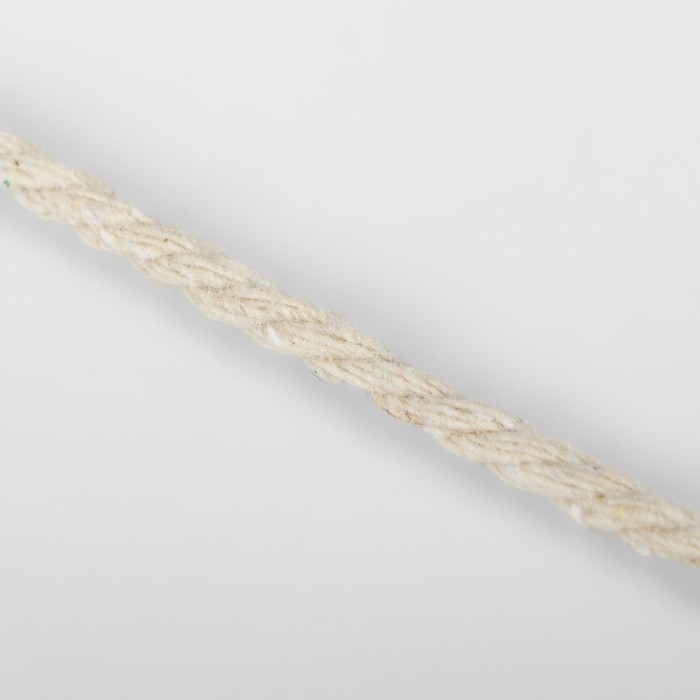 Шпагат для плетения, хлопок, d = 4 мм, 30 &plusmn; 1 м, цвет белый