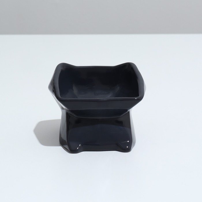 Миска фигурная "Ушки", 11 х 11,5 х 11 см, 250 мл,  чёрная