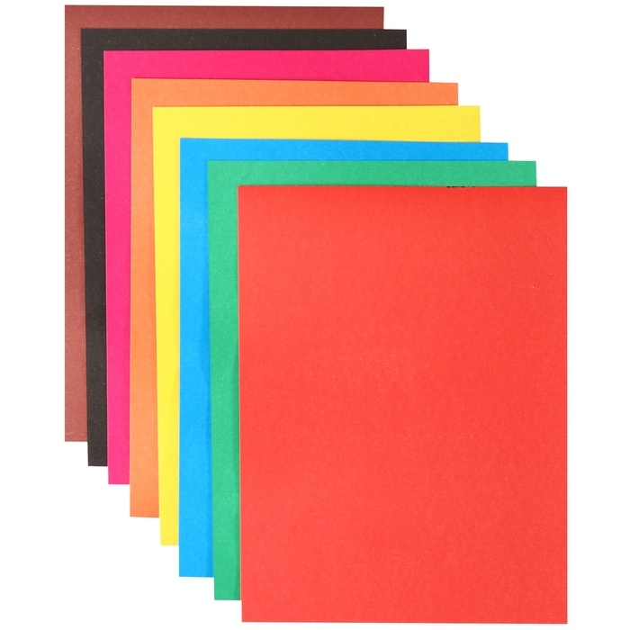 Картон цветной, А4, 8 листов, 8 цветов, немелованный, двусторонний, в папке, 220 г/м&sup2;, Маша и Медведь