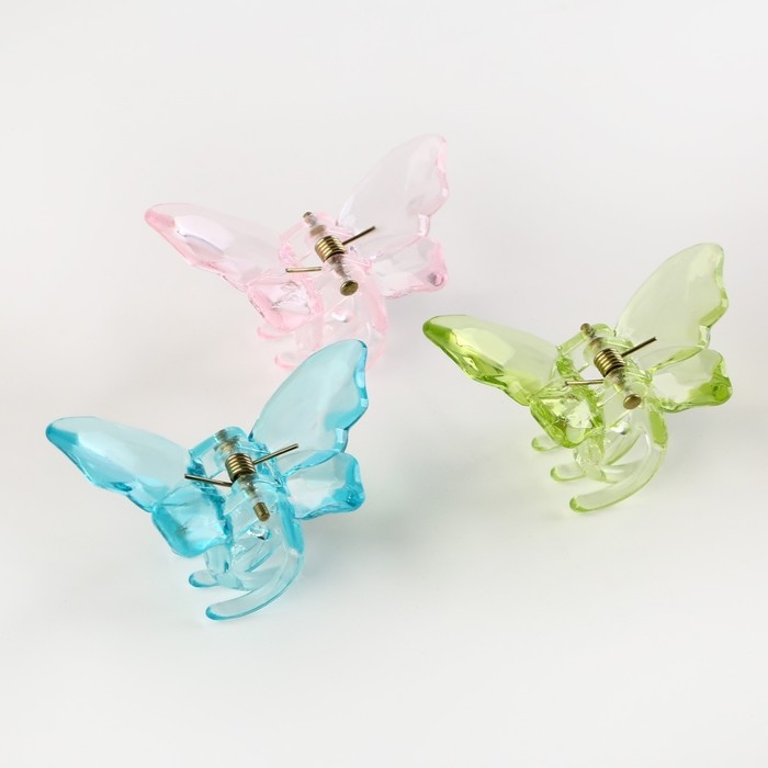 Краб для волос 3 шт. бабочки &laquo;Believe in yourself&raquo; 3 шт., 4.5 х 3 х 3 см