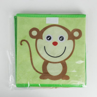 Короб стеллажный для хранения с крышкой &laquo;Обезьянка&raquo;, 25&times;25&times;25 см, цвет зелёный