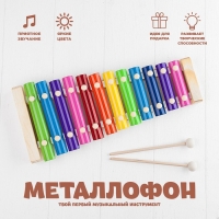 Игрушка музыкальная Металлофон, 12 тонов Игрушка музыкальная Металлофон, 12 тонов