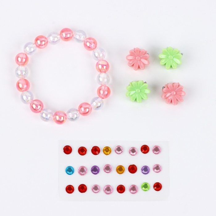 Детские накладные ногти &laquo;Ты чудесна&raquo;, 12 шт, набор с браслетом и заколками