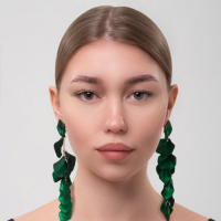 Серьги ассорти &laquo;Ветер&raquo; грация, цвет зелёный в золоте