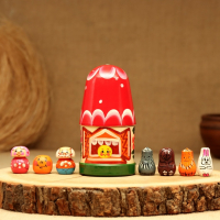 Пальчиковый театр &laquo;Колобок&raquo;, теремок и 7 кукол, 14 см