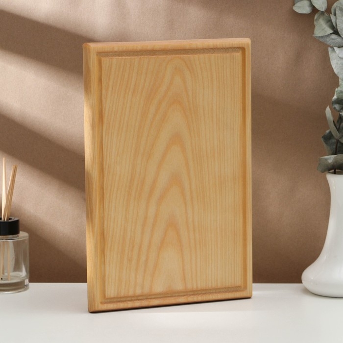 Доска разделочная деревянная с кровостоком Adelica, 30&times;20&times;2 см, покрыта маслом, цельная берёза