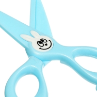 Ножницы 11,8см пластиковые ручки, закругленные концы лезвий, Зайчик синий CALLIGRATA