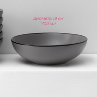 Набор тарелок кермических Доляна &laquo;Ваниль&raquo;, 18 предметов: 6 тарелок d=19 см, 6 тарелок d=27 см, 6 мисок d=19 см, цвет серый