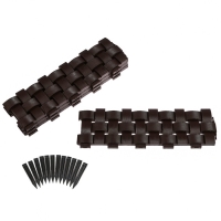 Ограждение декоративное, 19,5 &times; 240 см, 4 секций, пластик, коричневое