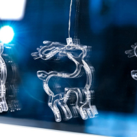 Гирлянда &laquo;Бахрома&raquo; 2.4 &times; 0.9 м с насадками &laquo;Олень&raquo;, IP20, прозрачная нить, 138 LED, свечение белое, 8 режимов, 220 В