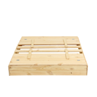 Песочница деревянная, с крышкой, 150 &times; 140 &times; 18 см, без покраски, лавочки (2 шт.), Greengo