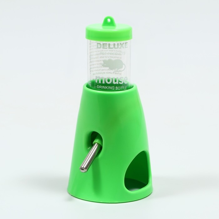 Поилка 80 мл с основанием-домиком для мелких грызунов, 8 х 8 х 16,5 см, зелёная Поилка 80 мл с основанием-домиком для мелких грызунов, 8 х 8 х 16,5 см, зелёная