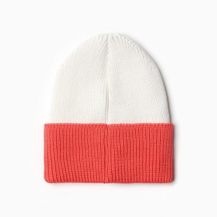 Шапка детская MINAKU р-р 54-56, цвет белый/красный Шапка детская MINAKU р-р 54-56, цвет белый/красный