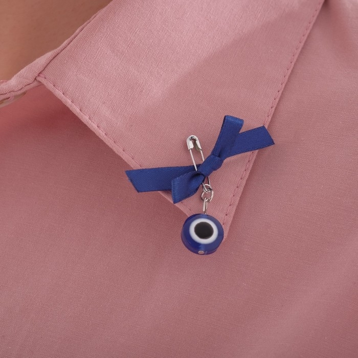 Булавка-оберег &laquo;Для ребёнка&raquo;, 3 см, цвет синий в серебре