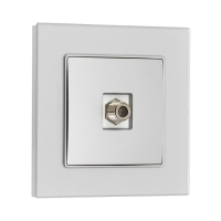 Розетка телевизионная одноместная TOT Matte Glass, скрытая, стекло, серебристая Розетка телевизионная одноместная TOT Matte Glass, скрытая, стекло, серебристая