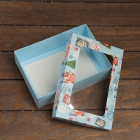 Новый год. Коробка подарочная новогодняя складная, крышка-дно, с окном "Новогодний подарок " 24 х 17 х 8 см Новый год. Коробка подарочная новогодняя складная, крышка-дно, с окном "Новогодний подарок " 24 х 17 х 8 см