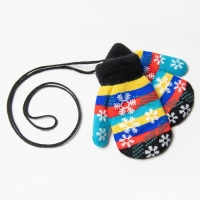 Новый год. Варежки детские, цвет чёрный/полосочки, размер 14,5х6,7 Новый год. Варежки детские, цвет чёрный/полосочки, размер 14,5х6,7