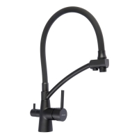 Смеситель для кухни Accoona A5179TT-13, однорычажный, гибкий излив, выход на питьевую, серый Смеситель для кухни Accoona A5179TT-13, однорычажный, гибкий излив, выход на питьевую, серый