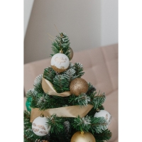 Шары ёлочные новогодние &laquo;С Новым годом!&raquo;, на Новый год, пластик, d=6, 6 шт., цвет белое золото