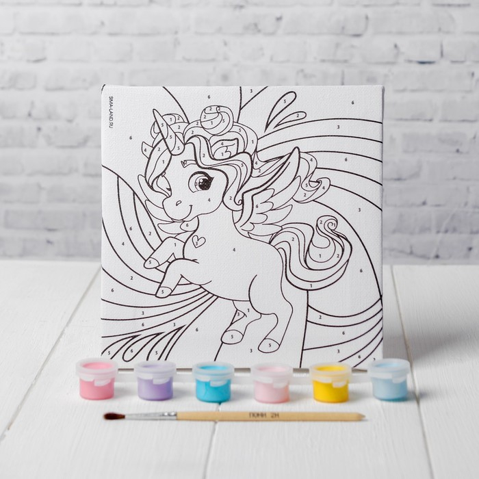 Картина по номерам для детей &laquo;Волшебный единорог&raquo;, 15 х 15 см