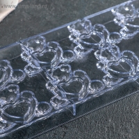 Форма конфет и шоколада &laquo;Влюблённые мишки&raquo;, 28&times;14 см, 8 ячеек, цвет прозрачный