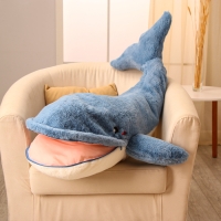 Мягкая игрушка &laquo;Кит&raquo;, 90 см, с пледом, рот на молнии