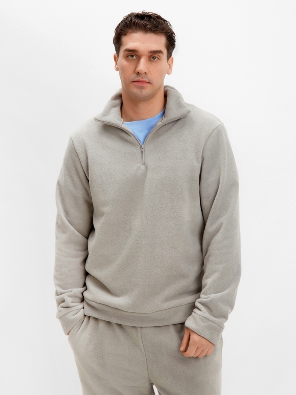 Джемпер флисовый мужской MINAKU: Fleece Soft цвет серый, р-р 46 Джемпер флисовый мужской MINAKU: Fleece Soft цвет серый, р-р 46