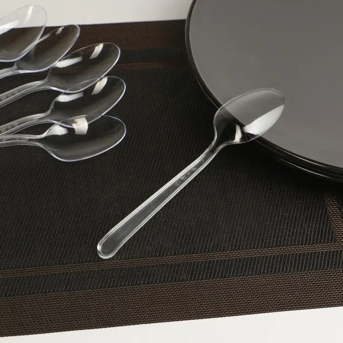 Ложка пластиковая одноразовая Не ЗАБЫЛИ! &laquo;Премиум&raquo;, 18 см, прозрачная, набор 6 шт./уп.