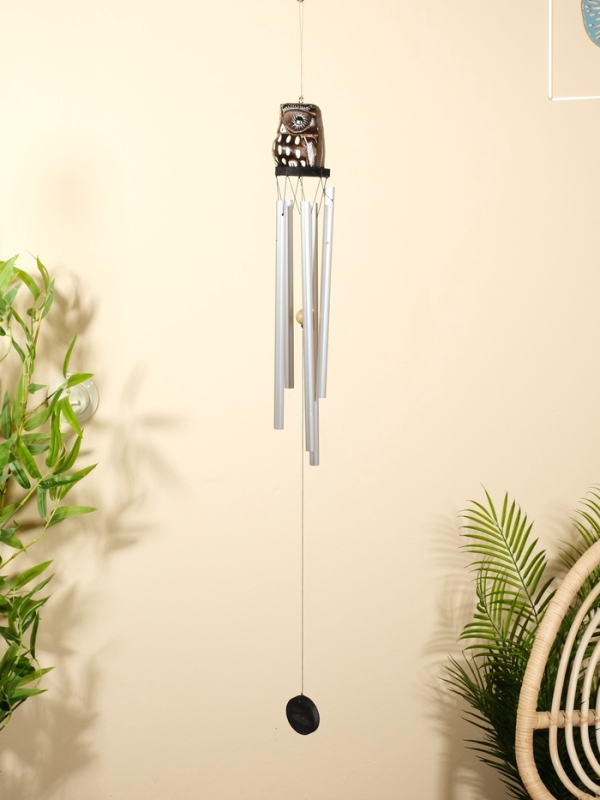 Музыка ветра "Совёнок" дерево, алюминий 9х8х100 см