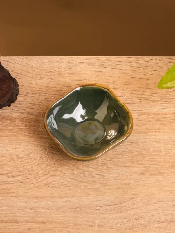 Соусник "Органика" керамика, цв. зелёный, 7,5х7,5х3 см