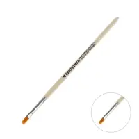 Кисть для рисования, Синтетика Плоская № 4 (ширина обоймы 4 мм; длина волоса 8 мм), деревянная ручка, Calligrata