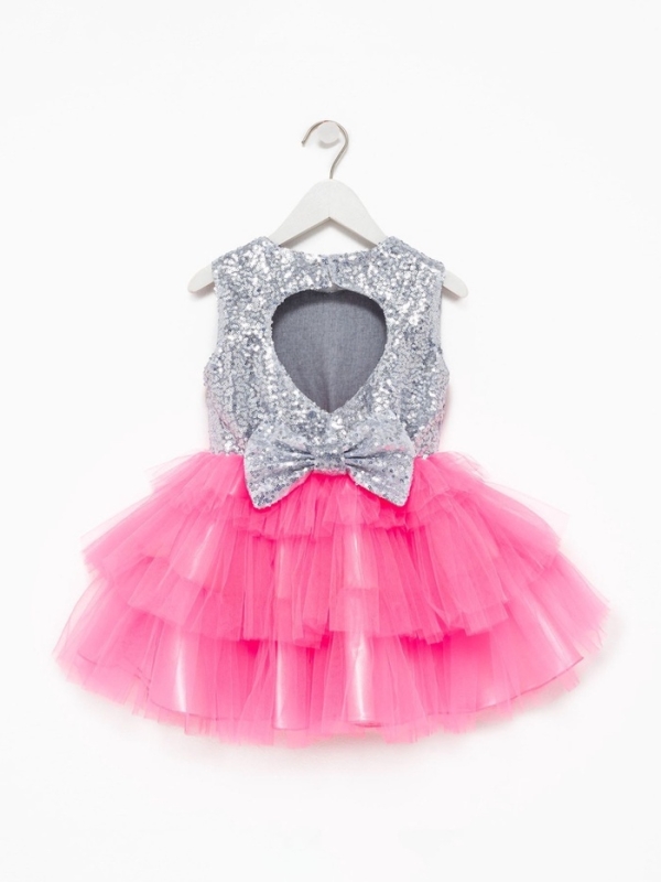 Платье детское с пайетками KAFTAN, размер 30 (98-104 см), ярко-розовый Платье детское с пайетками KAFTAN, размер 30 (98-104 см), ярко-розовый