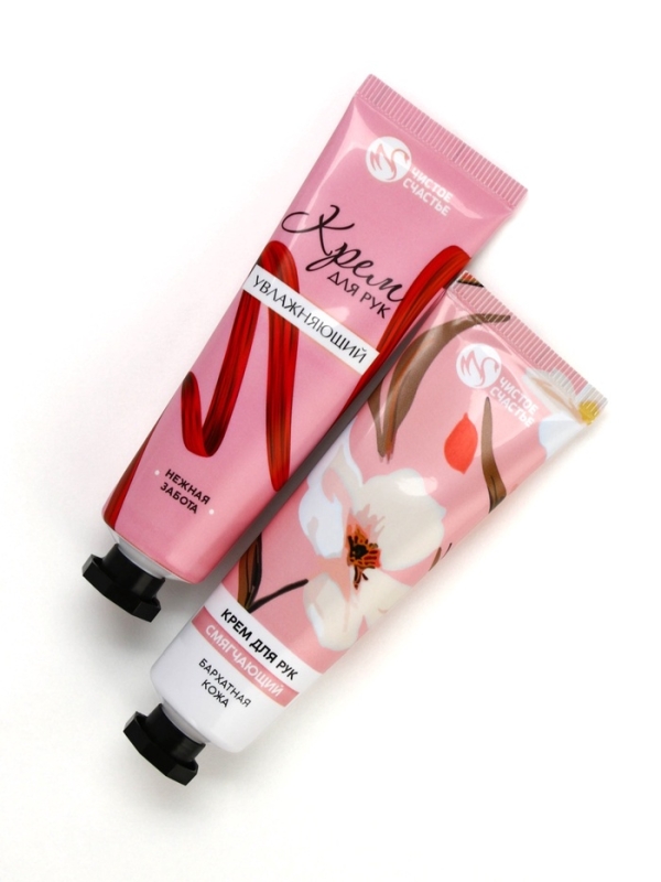 Подарочный набор ЧИСТОЕ СЧАСТЬЕ &laquo;Ты прекрасна&raquo;, крема для рук, бархатная кожа, 2&times;30 г