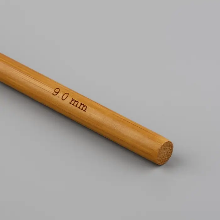 Крючок для вязания, бамбуковый, d=9 мм, 15 см