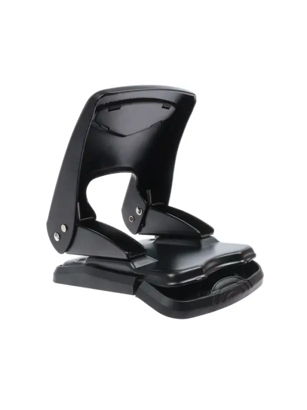 Дырокол 40л метал черный, с линейкой