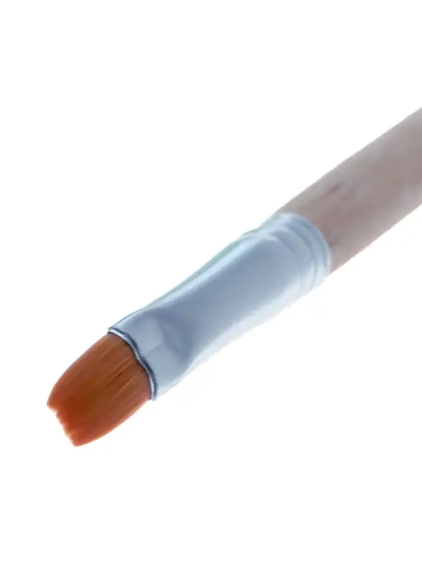 Кисть нейлон № 8, плоская, деревянная ручка