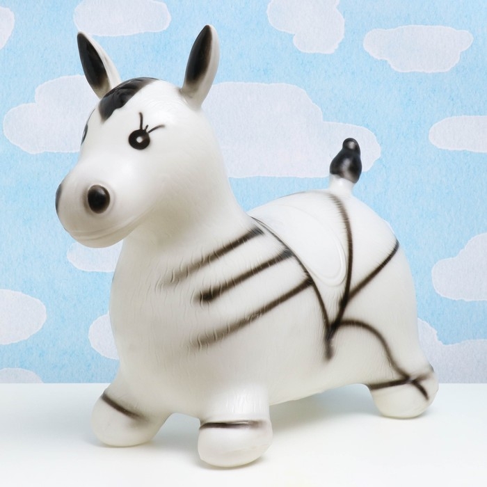 Игрушка - прыгун детская Игрушка - прыгун детская "Зебра" резиновая надувная, 49х24см, черно-белая