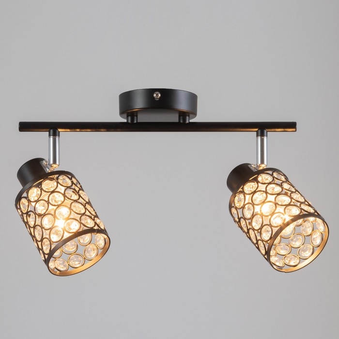 Люстра "Моки" 2хЕ14 40Вт черный 40х19 см