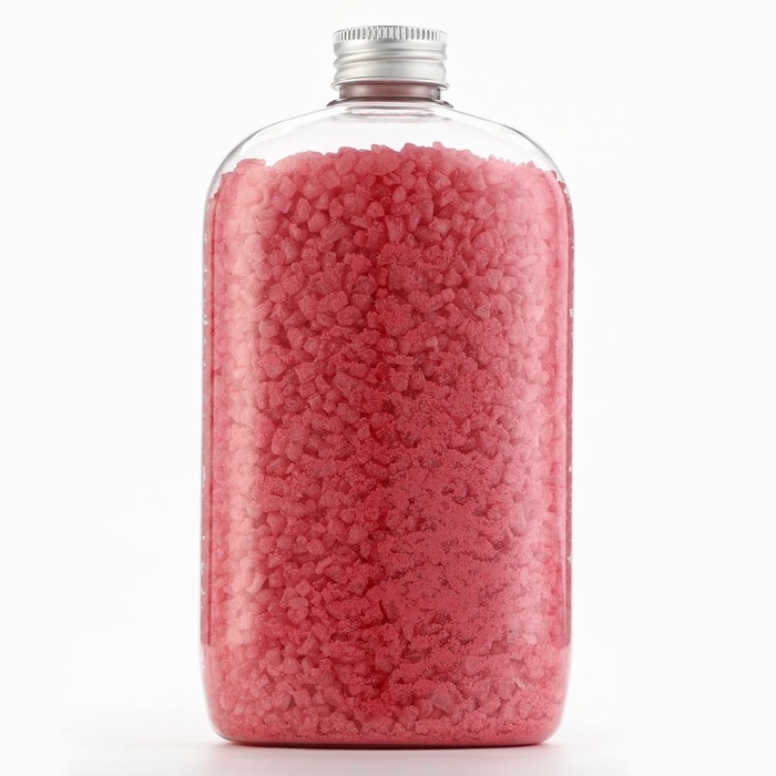 Природная морская соль для ванны, 700 г, аромат малины, КЛАДОВАЯ КРАСОТЫ