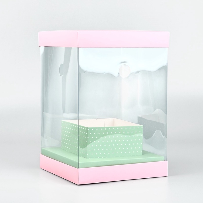 Коробка для цветов с вазой и PVC окнами складная «Нежность», 16 х 23 х 16 см Коробка для цветов с вазой и PVC окнами складная «Нежность», 16 х 23 х 16 см