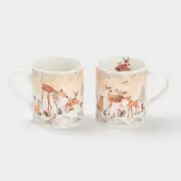 Набор кружек новогодних &laquo;Лесное чудо&raquo;, 2 шт., 220 мл, керамика, подарочная упаковка, бежевый