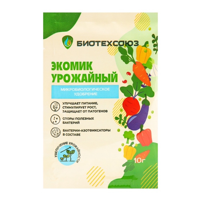 Микробиологическое удобрение Микробиологическое удобрение "Экомик урожайный", для защиты от насекомых-вредителей, 10 г