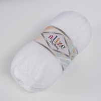 Пряжа для вязания спицами, крючком ALIZE, My baby, 100% акрил, 150 м/50 г, (55 белый)